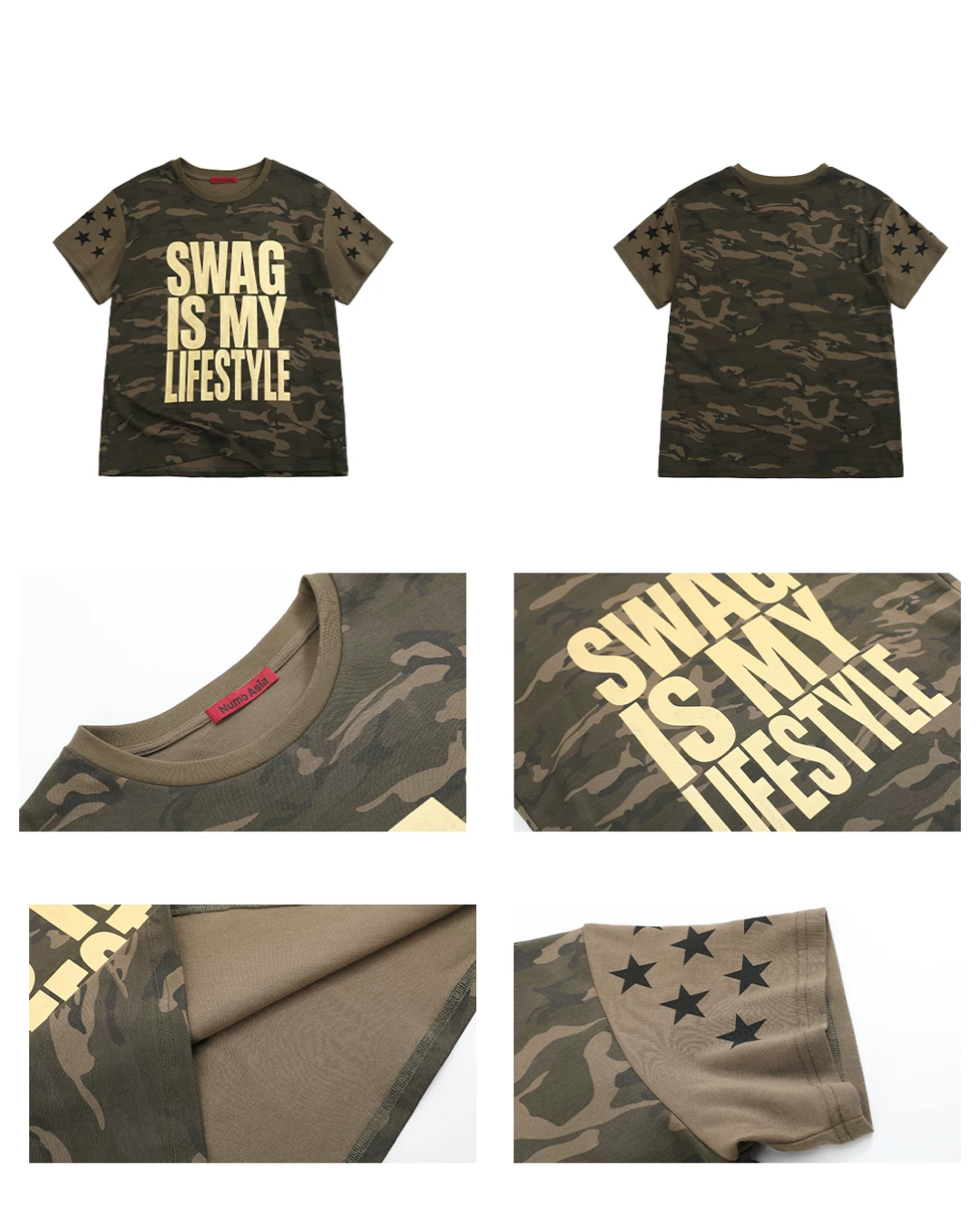 Camo Swag Is My Lifestyle 短丈Tシャツ FM0112
