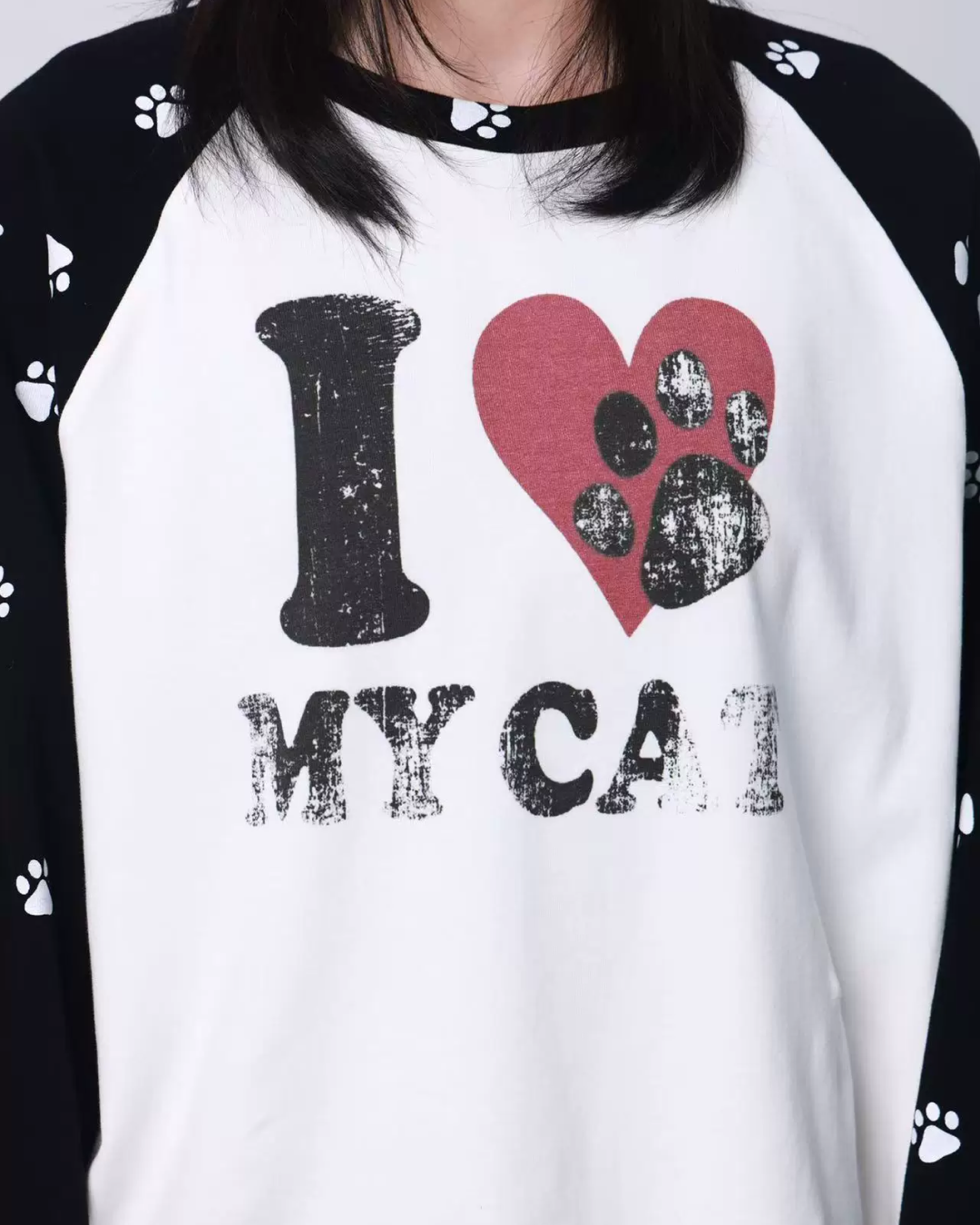 キャットフットプリントデザインロンT FM0151