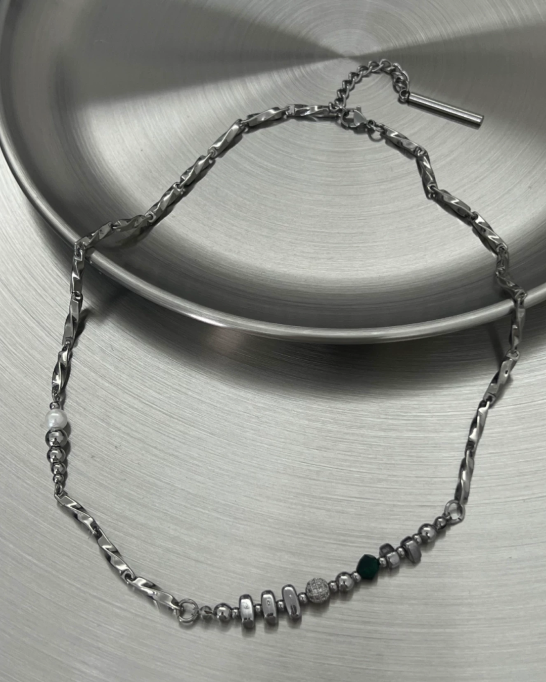 シルバーマルチシェイプネックレス L0398