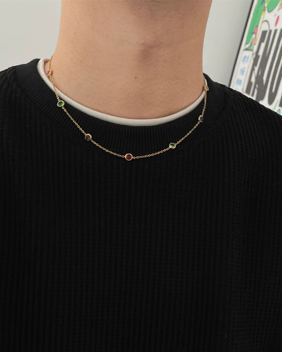 カラフルサークルネックレス L0417