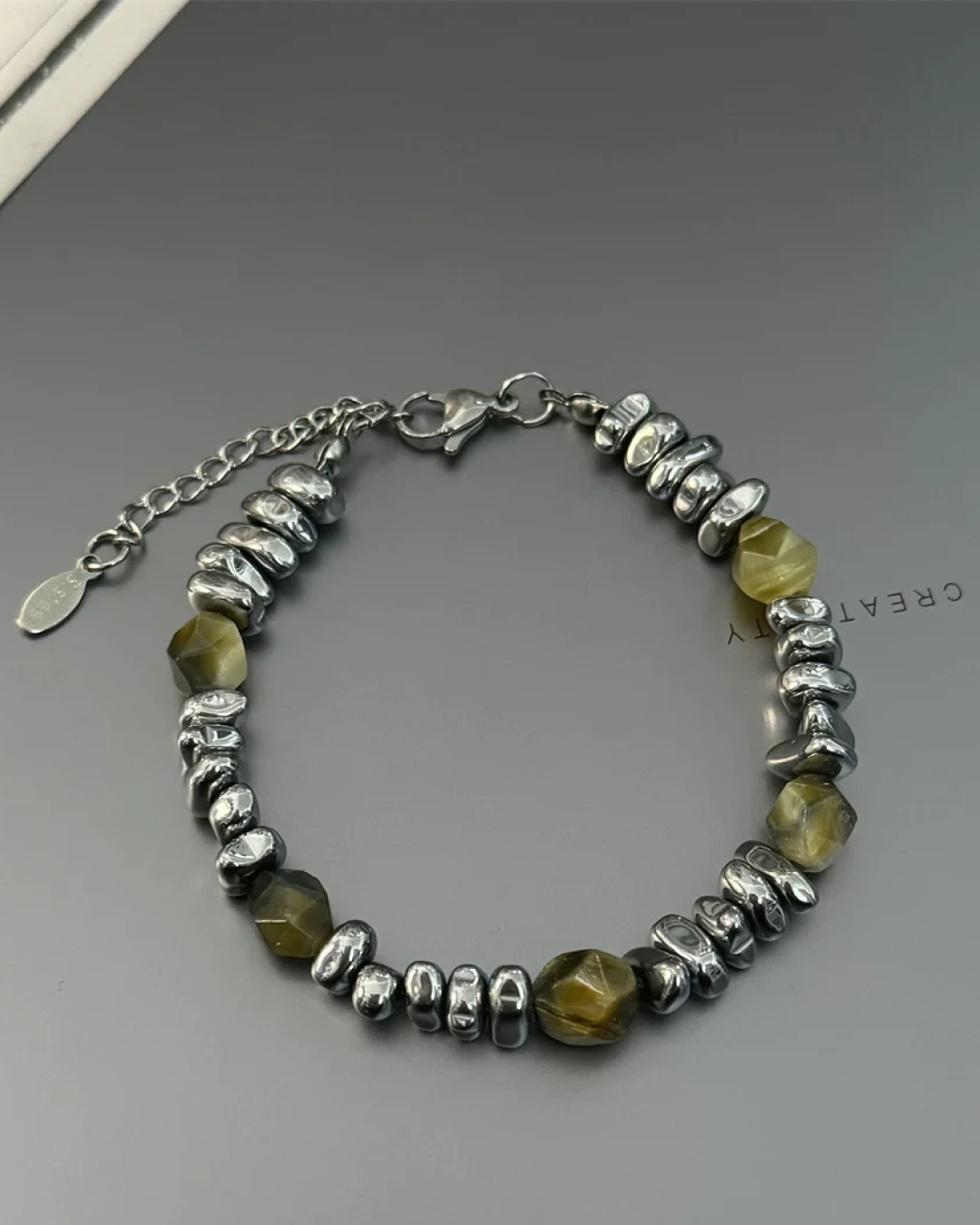 シルバーストーンブレスレット L0456