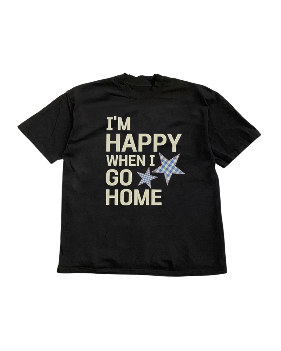 チェックスターレタリングTシャツ L0466