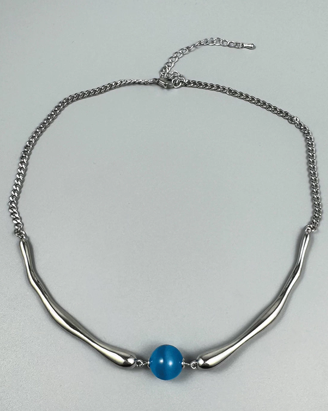 カラーボールシルバーネックレス L0471