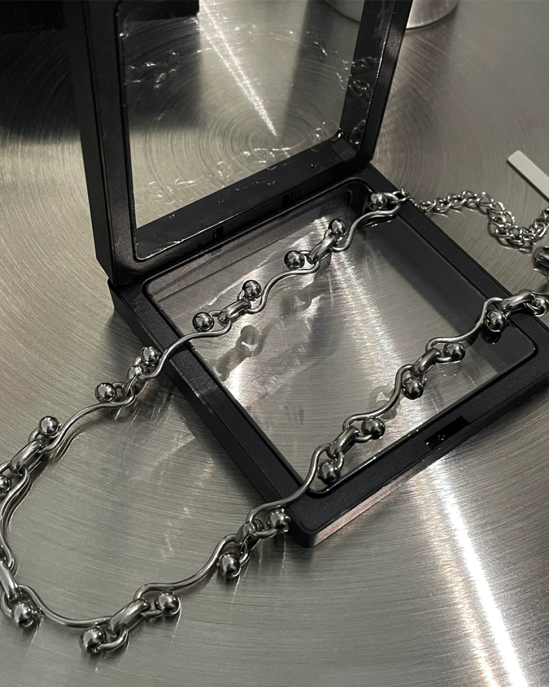 シルバーアクセントネックレス L0579