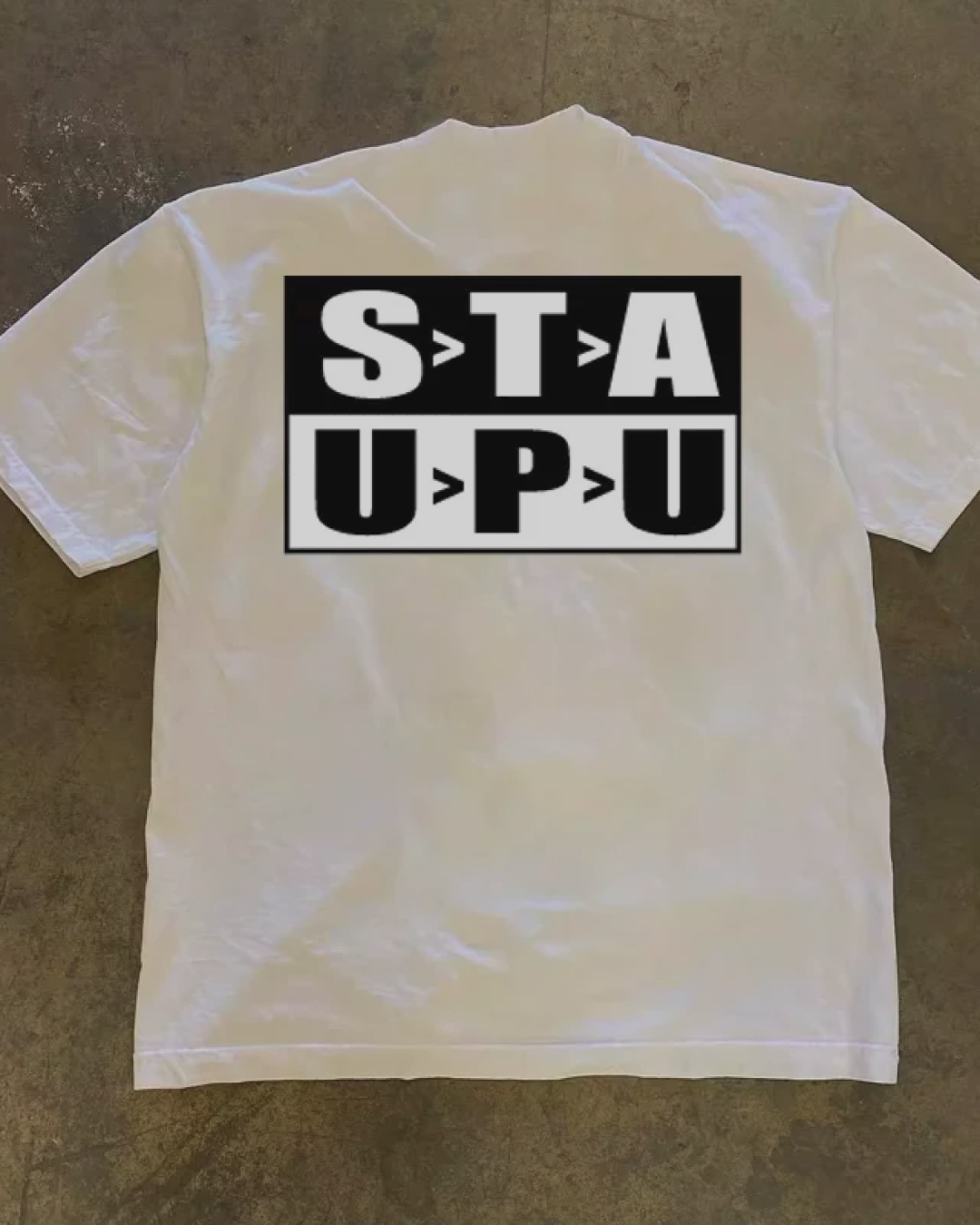ブルーペイントデザインTシャツ L0639