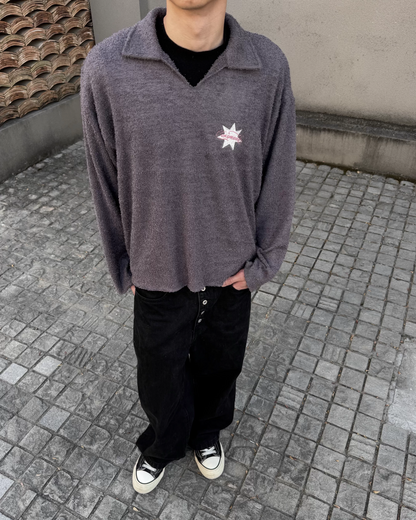 スキッパーバックプリントニット　CE0002