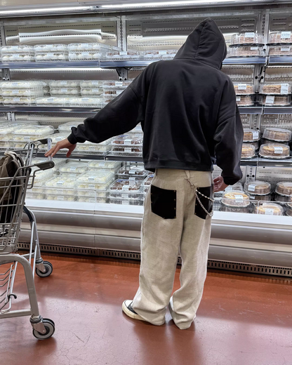 ポケットレザースタッズワイドパンツ　CE0004