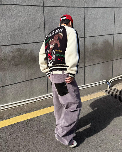 ポケットレザースタッズコーデュロイパンツ　CE0006
