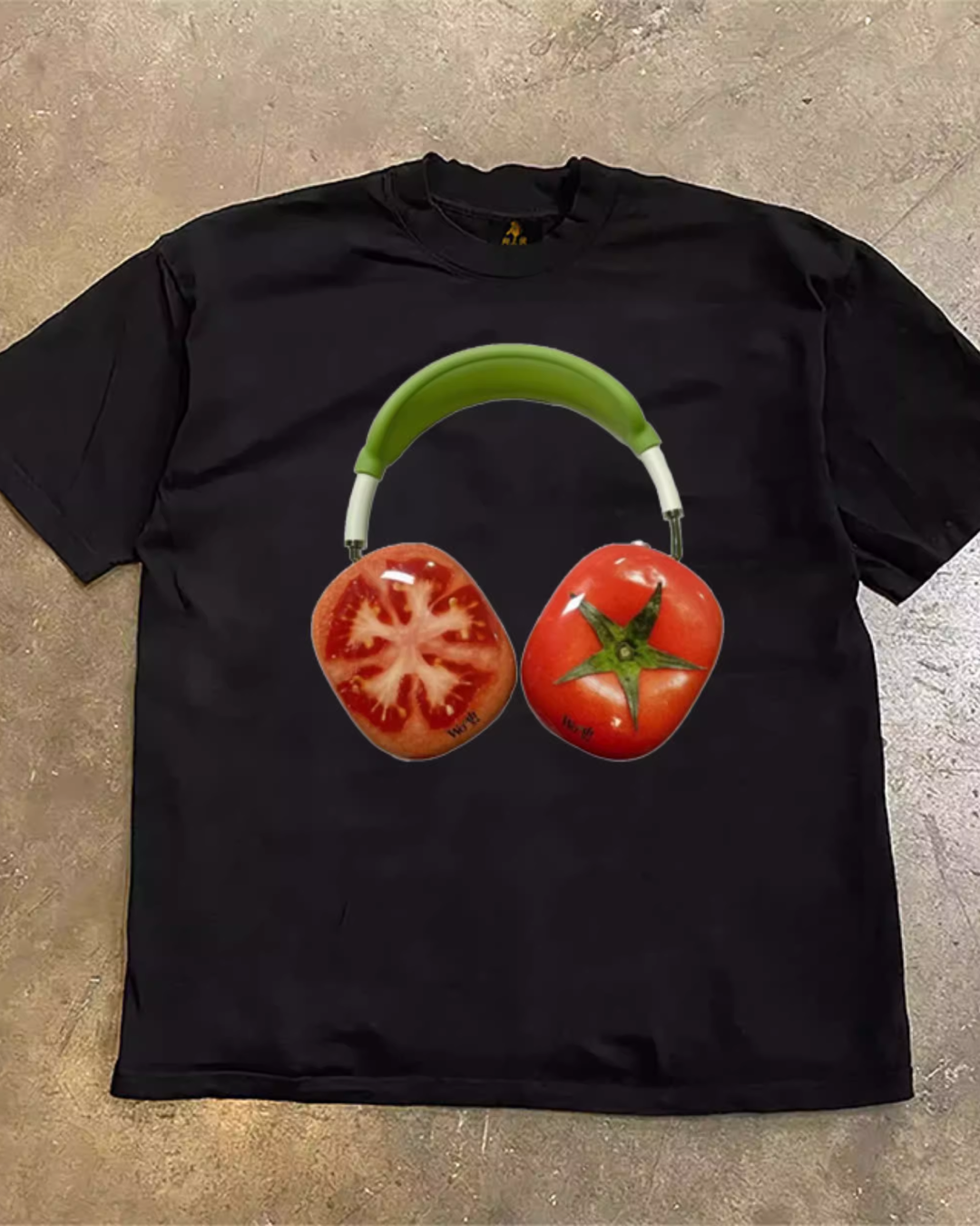 トマトヘッドフォンプリントTシャツ L0230