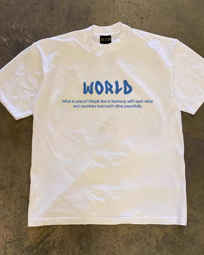 WORLDプリントTシャツ L0232