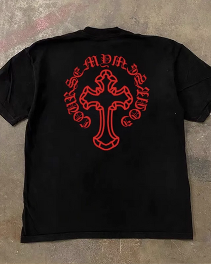 バッククロスプリントTシャツ L0260