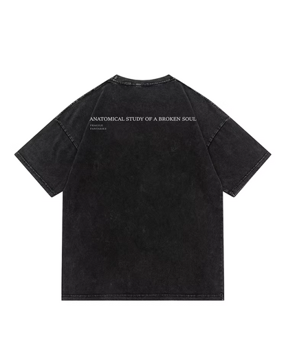 ウォッシュボーンプリントTシャツ　FM0008