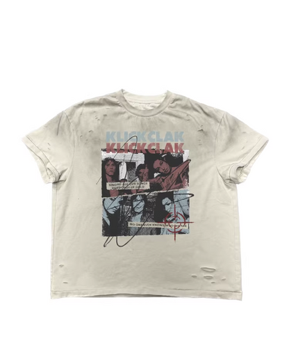 ダーティパンクプリント短丈Tシャツ　FM0012