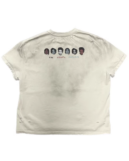 ダーティパンクプリント短丈Tシャツ　FM0012