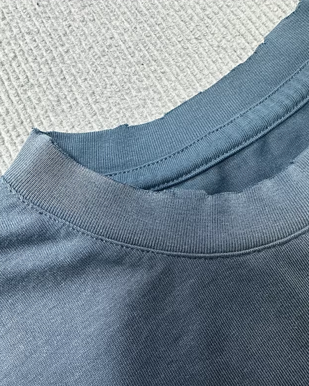ウォッシュブループリント短丈Tシャツ　FM0014