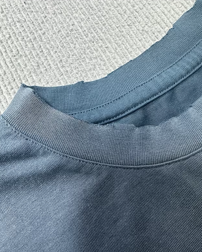 ウォッシュブループリント短丈Tシャツ　FM0014