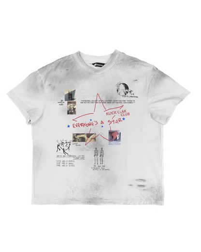 マルチプリントウォッシュ短丈Tシャツ　FM0016