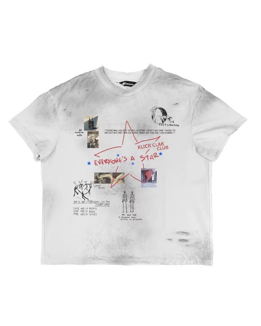 マルチプリントウォッシュ短丈Tシャツ　FM0016