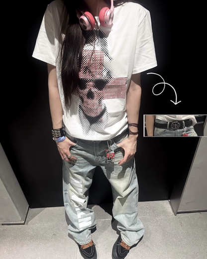 レッドクロスデザイン短丈Tシャツ　FM0018