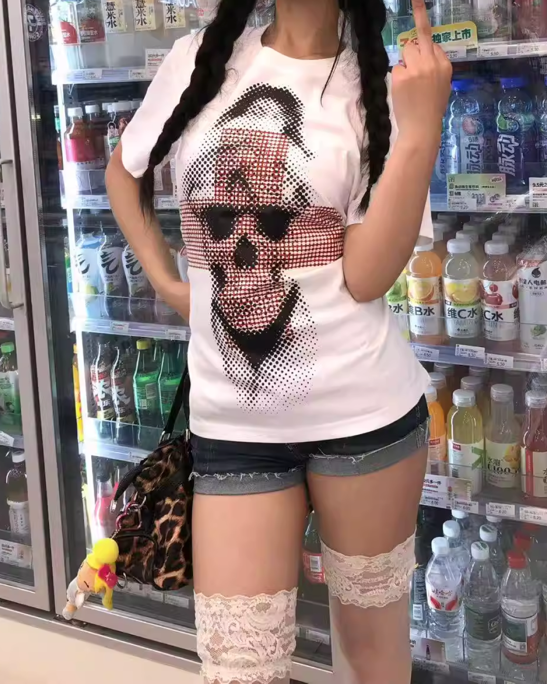 レッドクロスデザイン短丈Tシャツ　FM0018