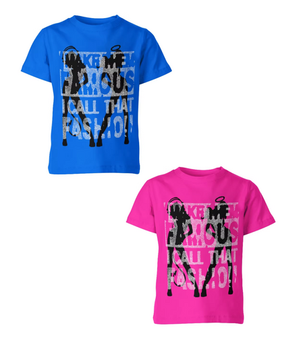 ビビッドカラーデザイン短丈Tシャツ　FM0022