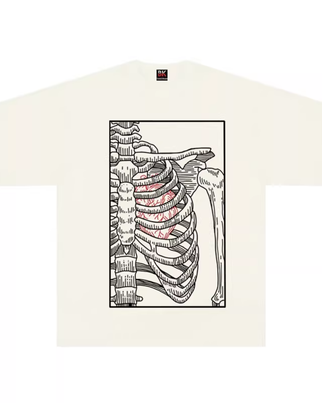 スクエアボーンプリントTシャツ　FM0041