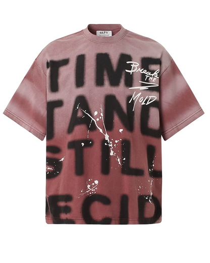 ビッグレタリングフェードデザインTシャツ　FM0045