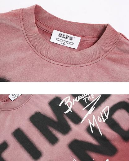 ビッグレタリングフェードデザインTシャツ　FM0045