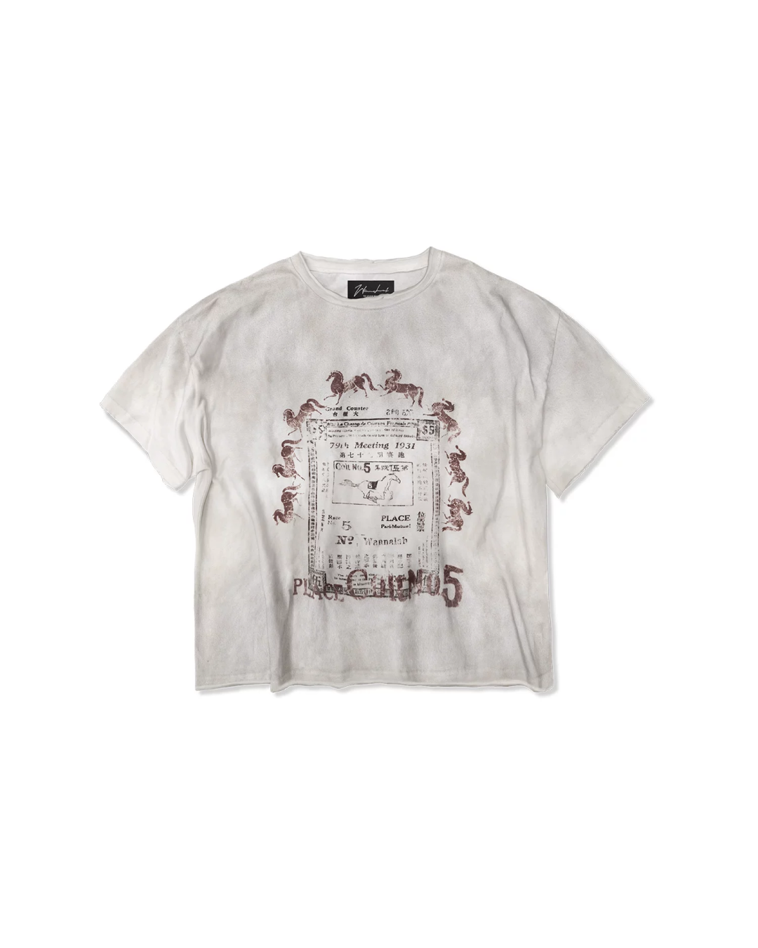 短丈ダートダメージホースデザインTシャツ　FM0058