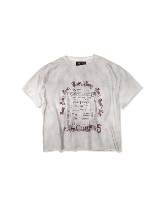 短丈ダートダメージホースデザインTシャツ　FM0058