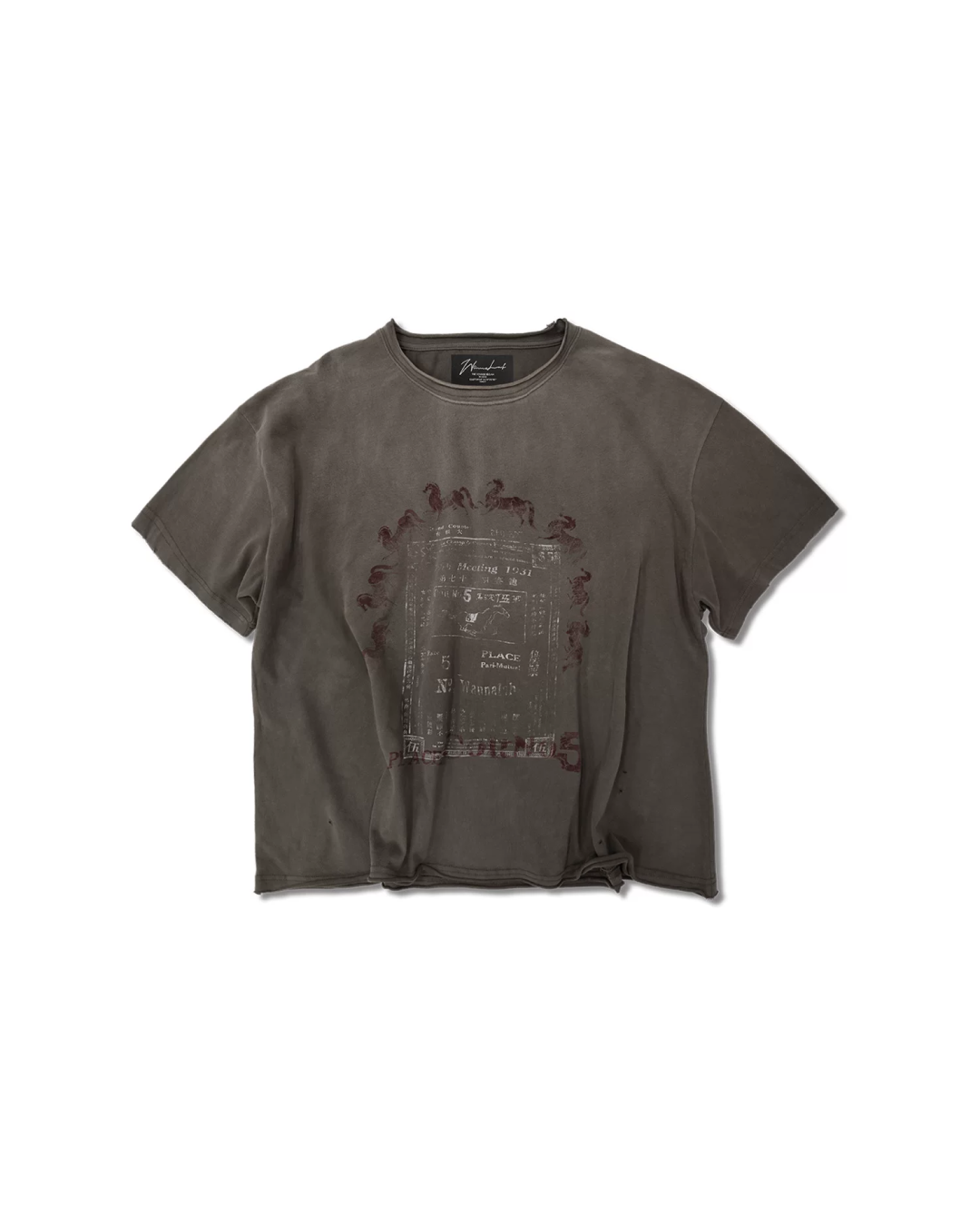 短丈ダートダメージホースデザインTシャツ　FM0058