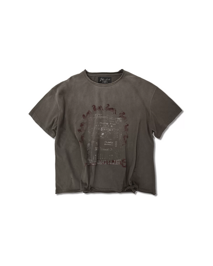 短丈ダートダメージホースデザインTシャツ　FM0058