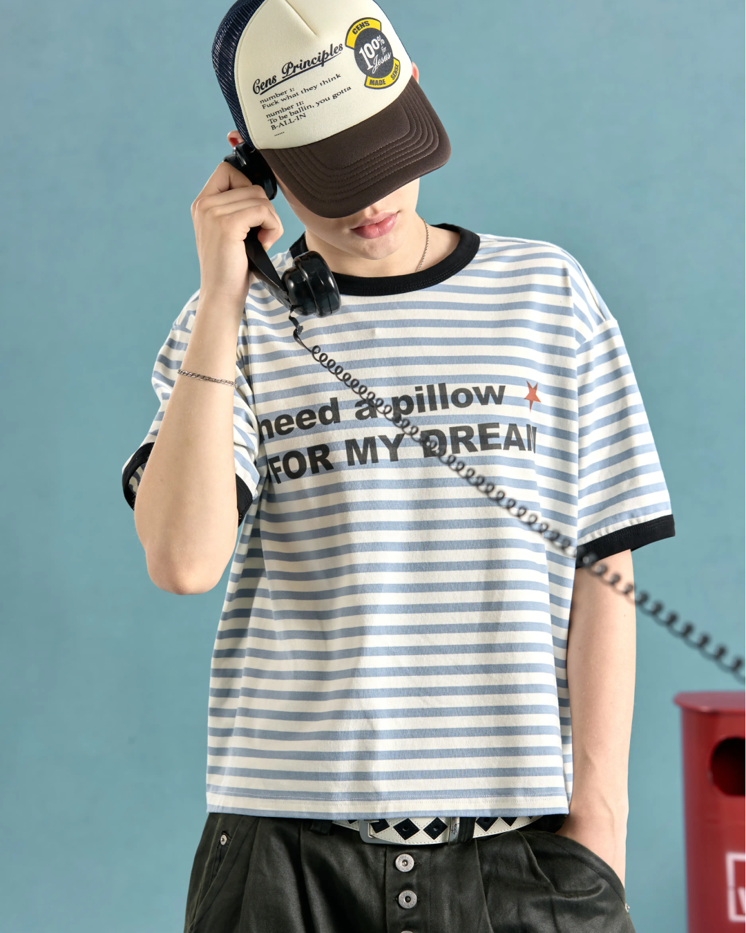 短丈リンガーボーダーTシャツ　FM0061