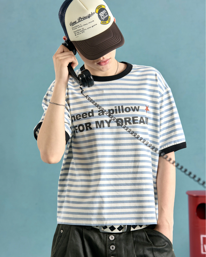 短丈リンガーボーダーTシャツ　FM0061