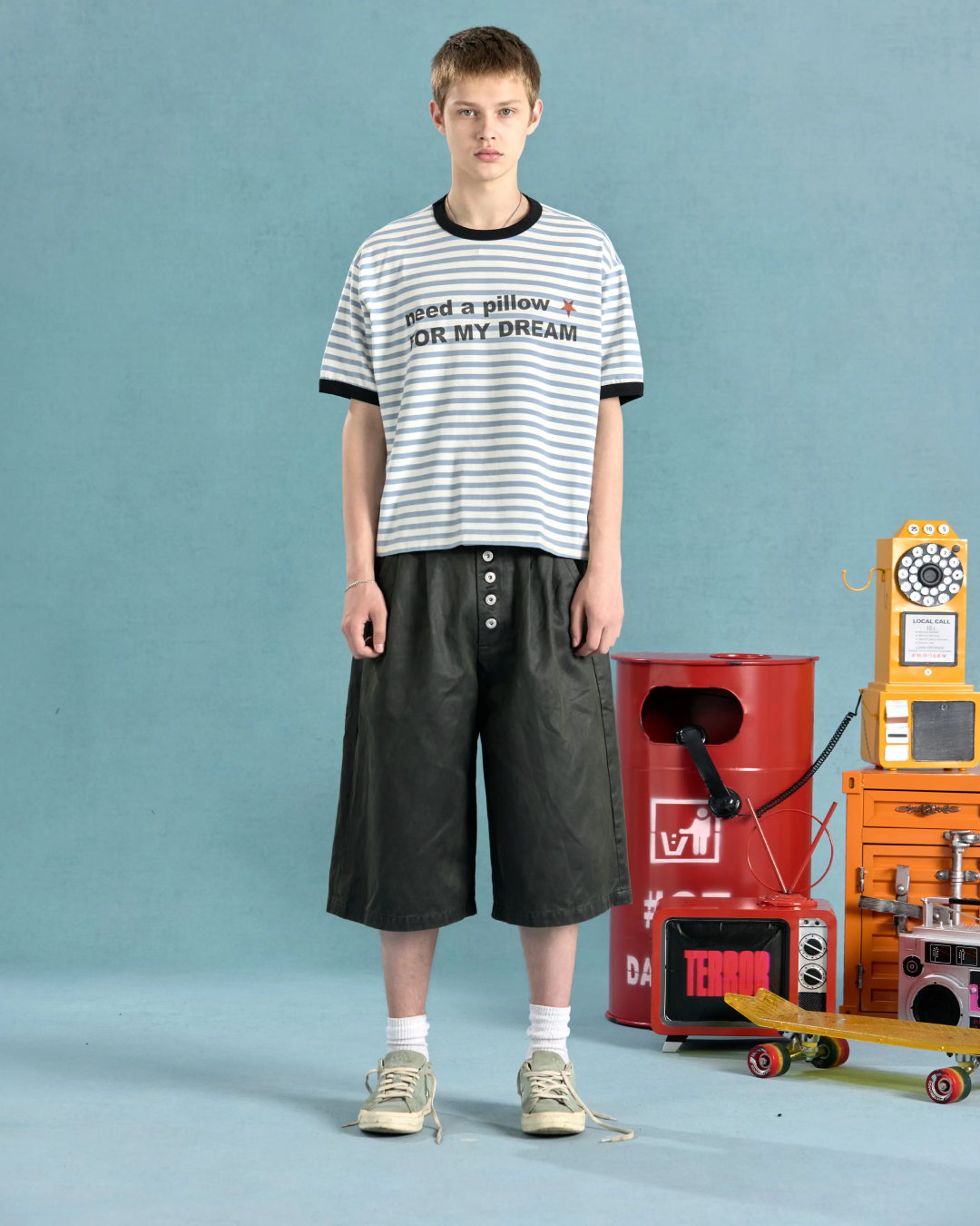 短丈リンガーボーダーTシャツ　FM0061