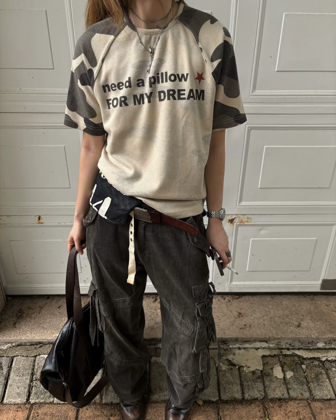短丈カモレタリングTシャツ　FM0062