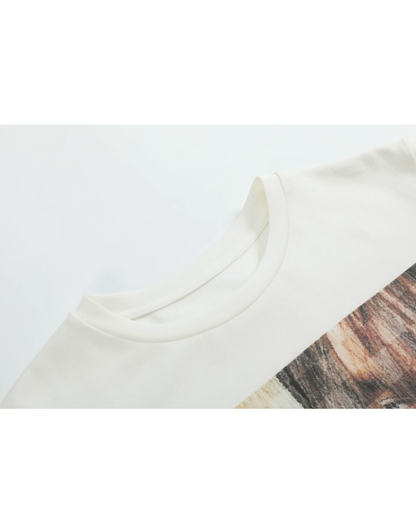 短丈モザイクピクチャーTシャツ　FM0064