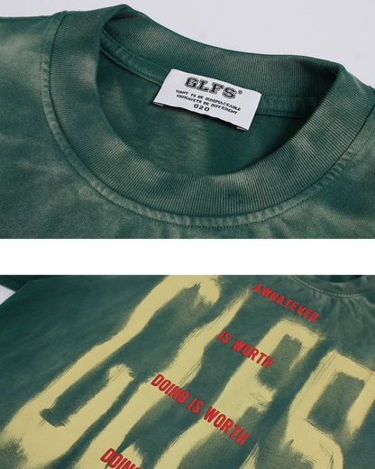 フェードビッグレタリングTシャツ　FM0068