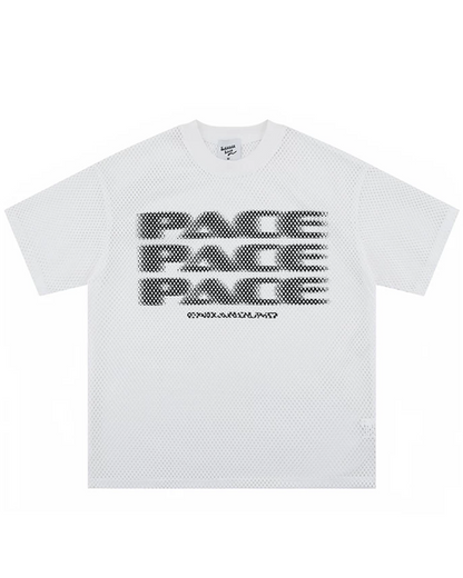 メッシュレタリングTシャツ　FM0069