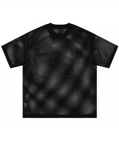 メッシュレタリングTシャツ　FM0069