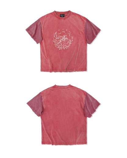 センターデザイン短丈Tシャツ　FM0076