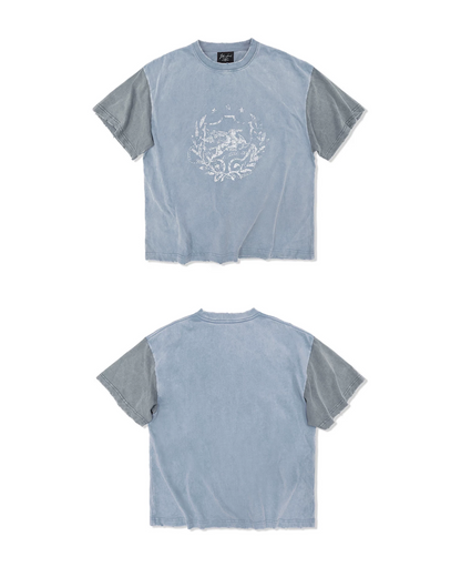 センターデザイン短丈Tシャツ　FM0076