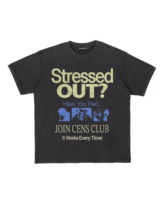 StressedOutデザイン短丈Tシャツ　FM0077