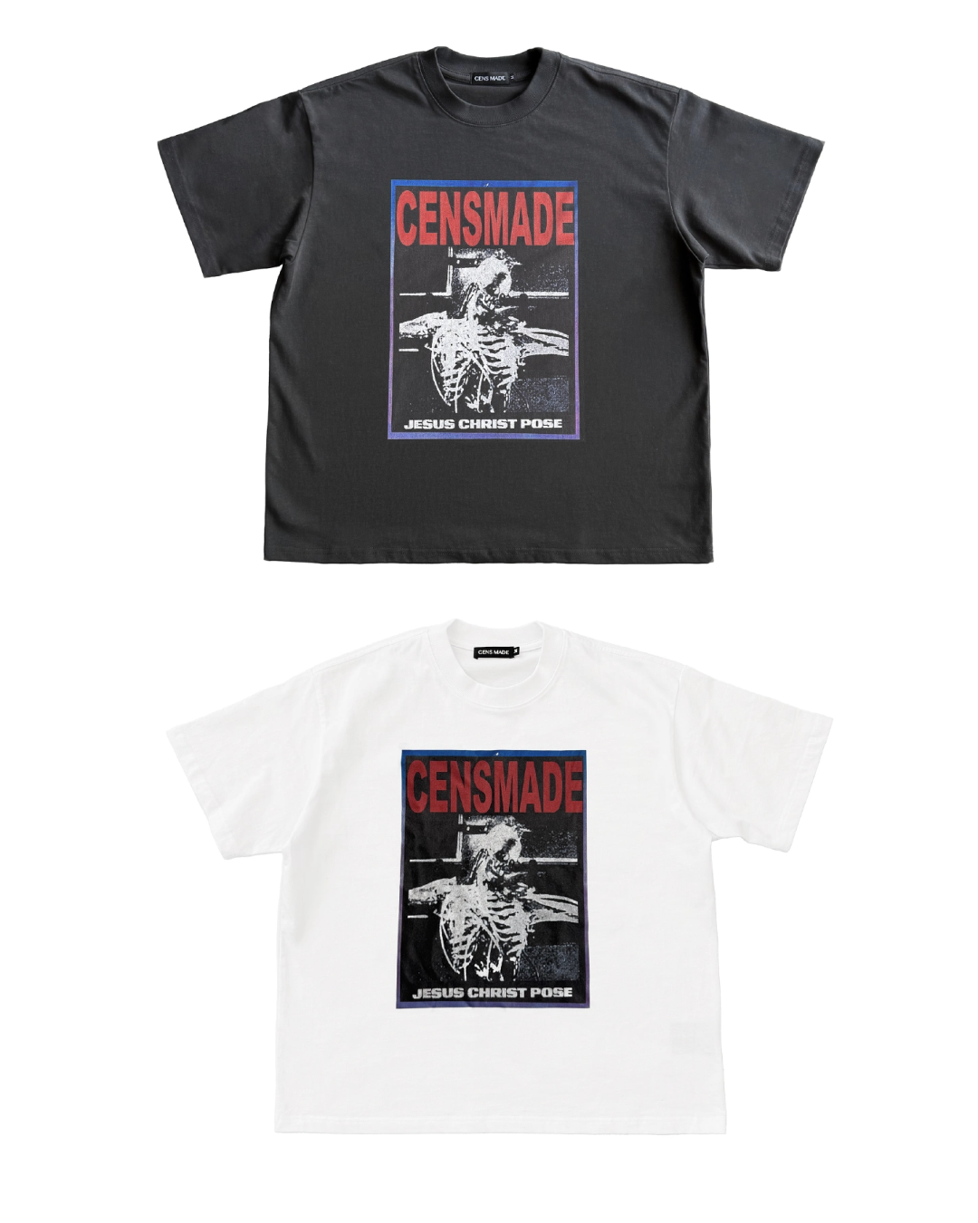 スクエアボーンデザイン短丈Tシャツ　FM0079