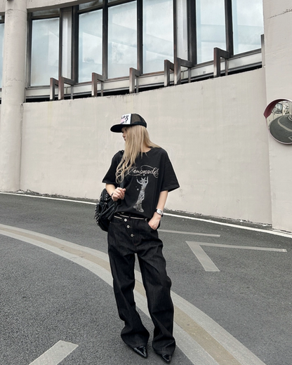 ドレスデザイン短丈Tシャツ　FM0080
