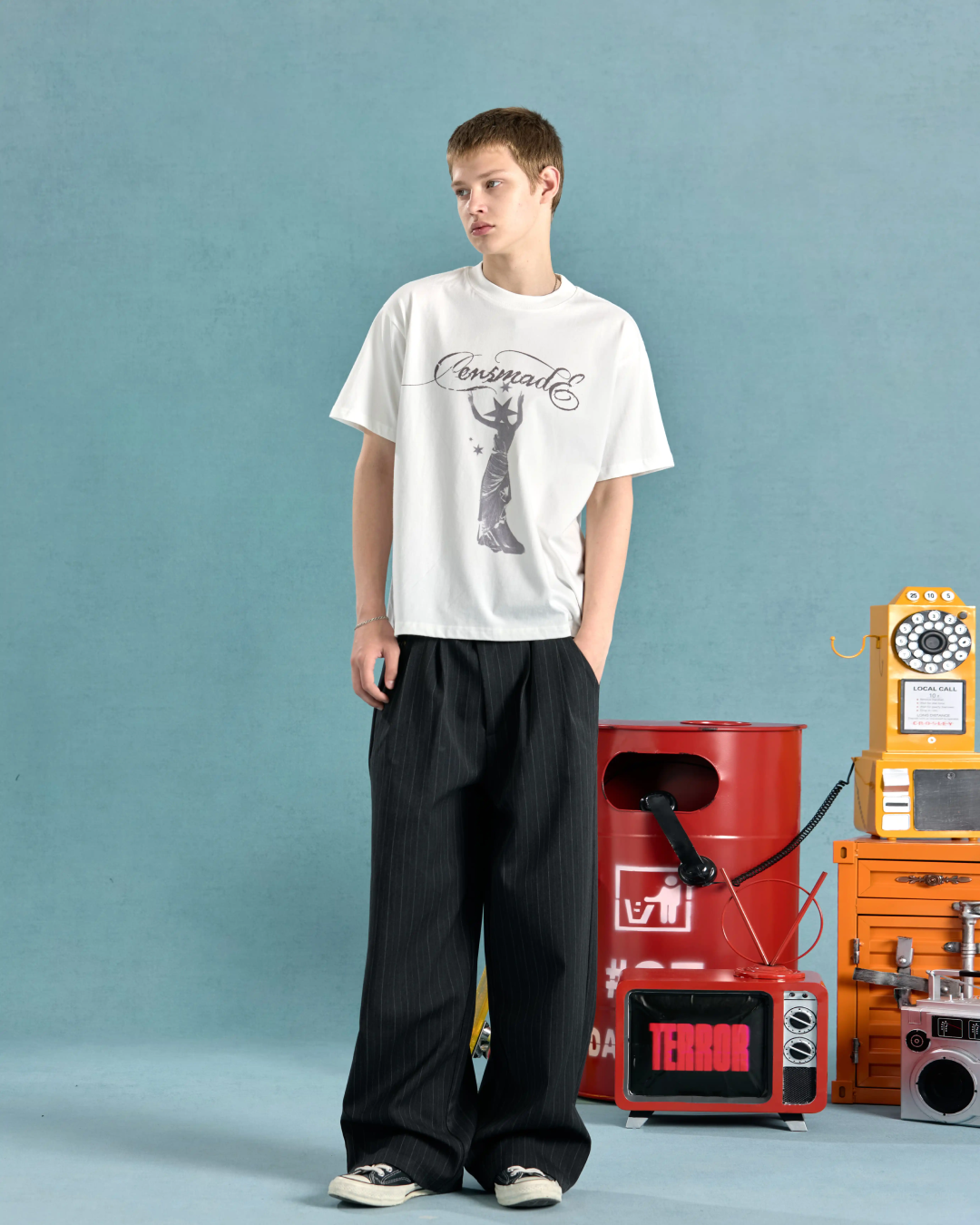 ドレスデザイン短丈Tシャツ　FM0080