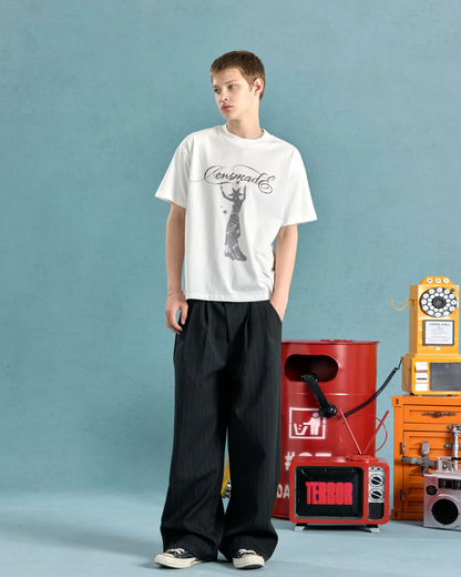 ドレスデザイン短丈Tシャツ　FM0080