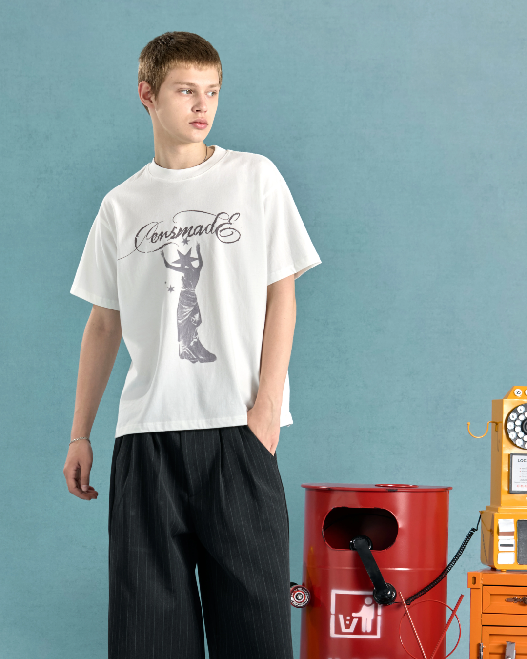 ドレスデザイン短丈Tシャツ　FM0080