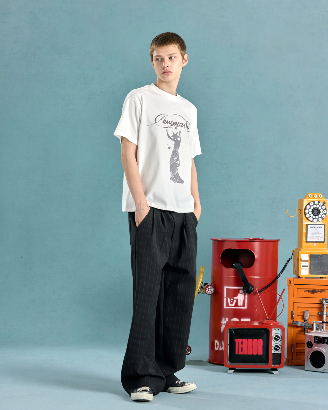 ドレスデザイン短丈Tシャツ　FM0080