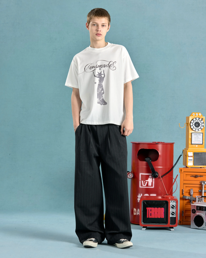 ドレスデザイン短丈Tシャツ　FM0080